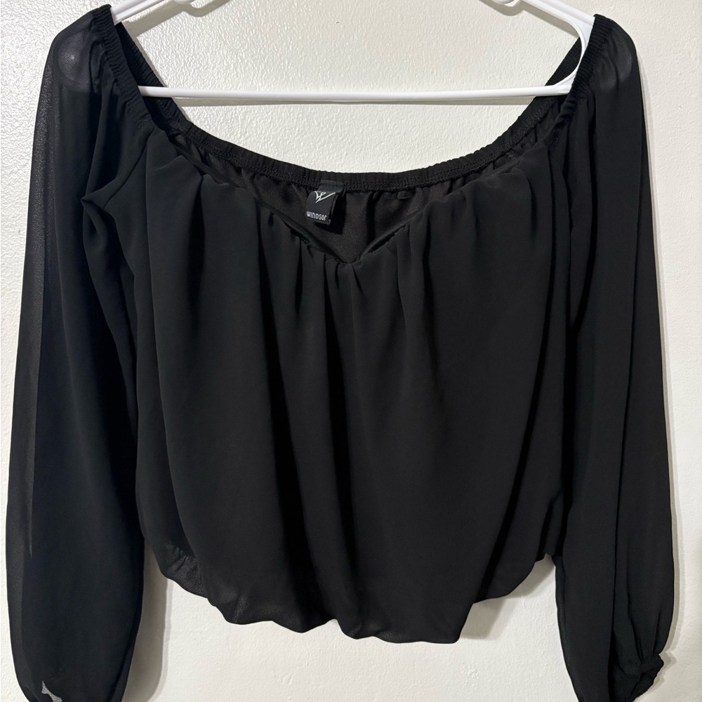 Windsor Black Off-Shoulder Blouse